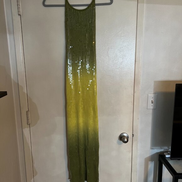 Rat & Boa Lime Sequin Midi Dress - Picture 8 of 8